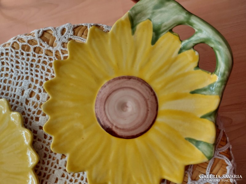 Antik magyar kézműves mázas kerámia tál, alátét, tányérka,  csodaszép darabok