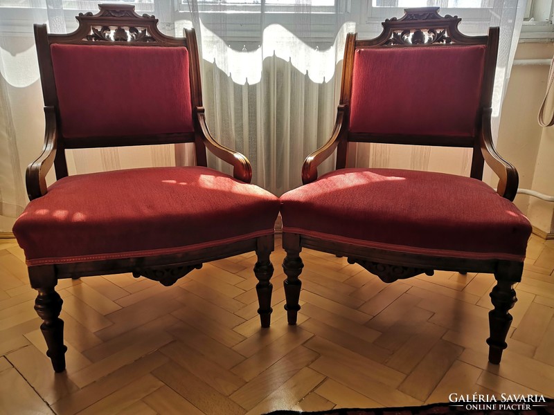 Ónémet antik 3 részes ülőgarnitúra (kanapé, 2 db karosszék)