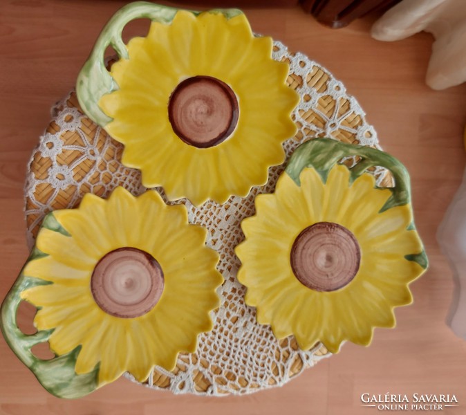 Antik magyar kézműves mázas kerámia tál, alátét, tányérka,  csodaszép darabok
