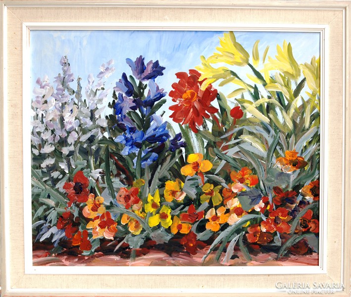 Heigl: field flowers - original oil painting, framed