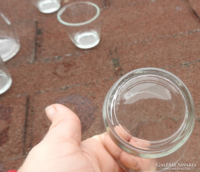 Régi üveg italkészlet - félliteres kancsó + 7 pohár