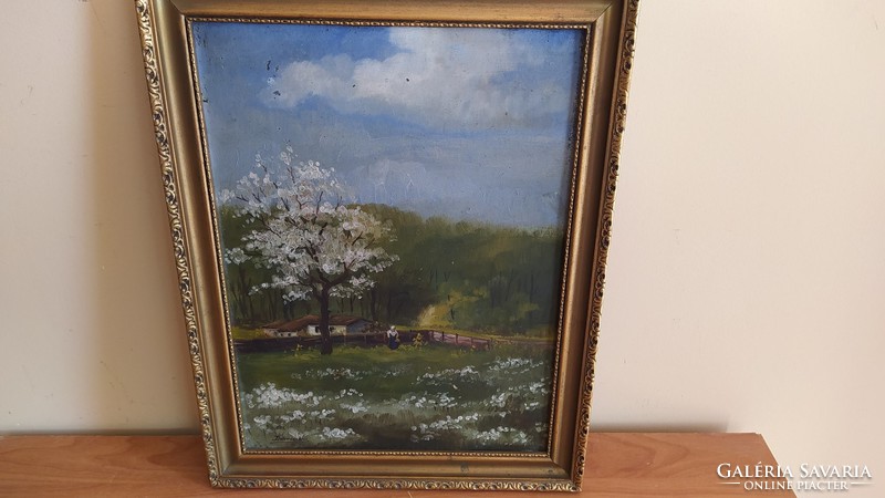 (K) cozy farm, landscape, portrait painting with Debrecen signature