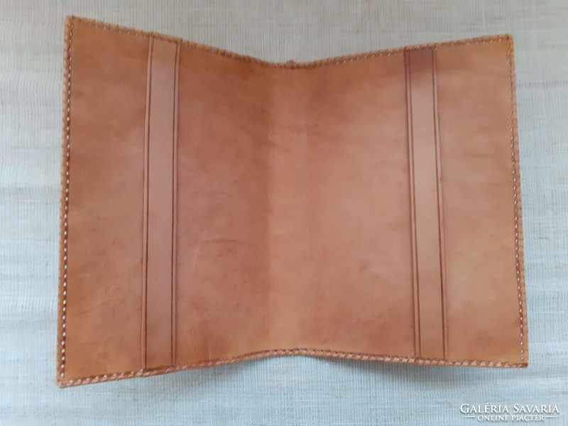 Old handmade leather book cover booklet cover