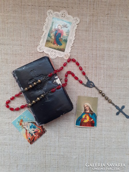Old German prayer book prayer booklet booklet marigold pendant holly rosary in one