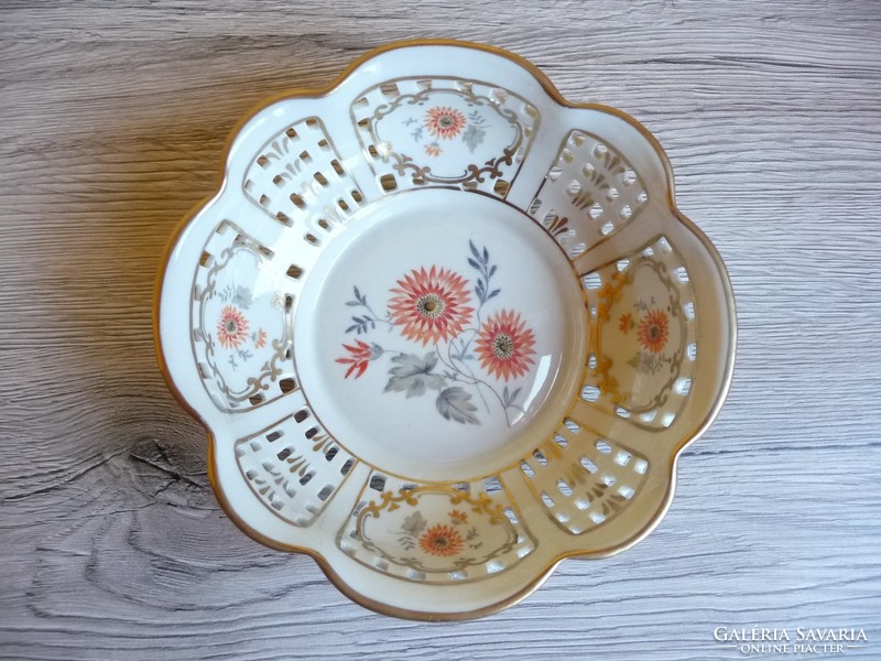 Antique zsolnay flower patterned bowl