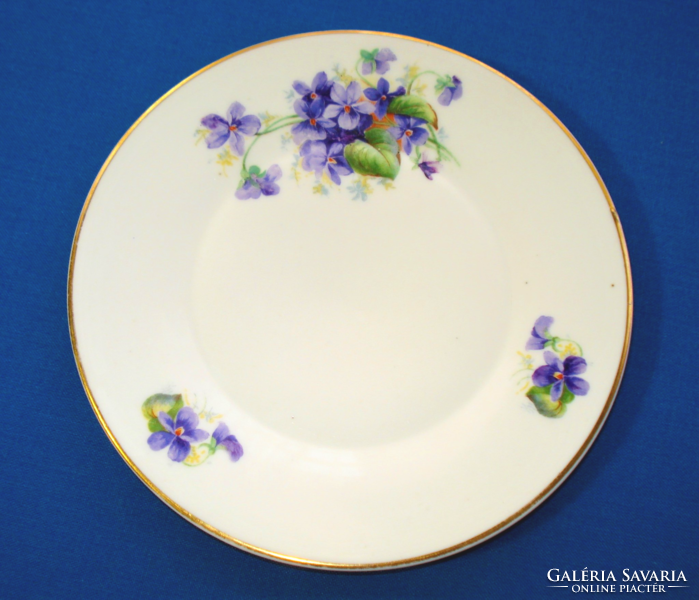 6 pcs Zolnay violet bouquet pattern cake or sandwich plate (1937)