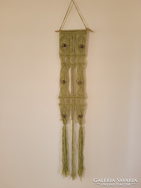 Retro old 174 cm woody macrame mid century wall ornament