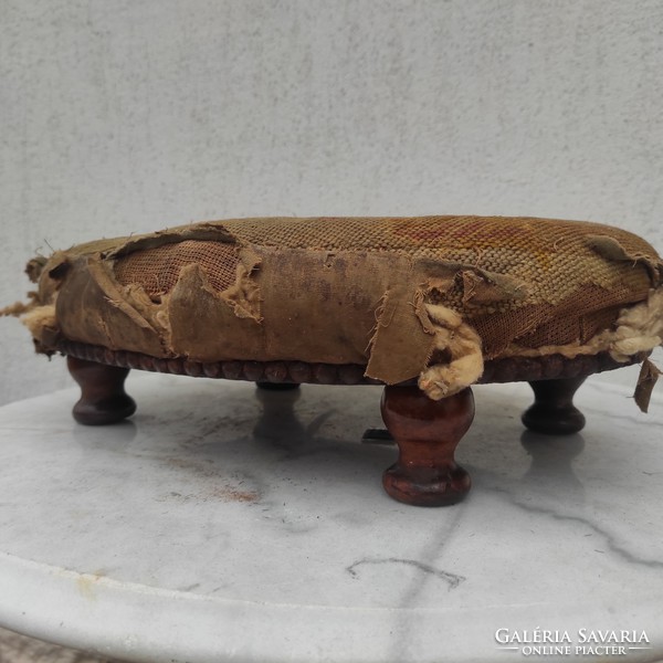 Footstool kitten chair footrest antique small furniture at least 100 years old