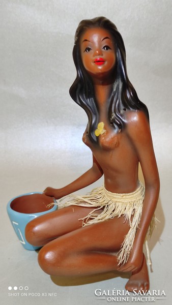 Albert stunz design for cortendorf marked ceramic rarity hawaiian girl nude statue 1950s