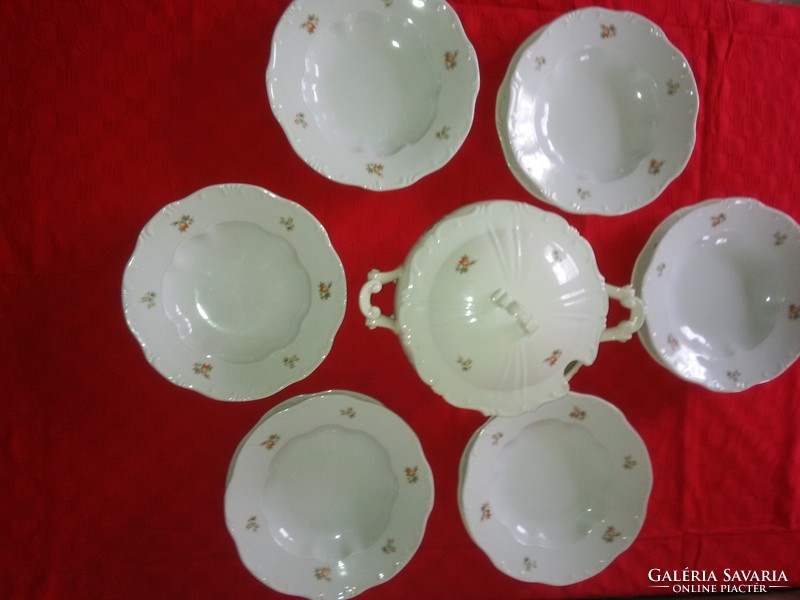 Zsolnay 100-year-old tableware for 6 people with shield