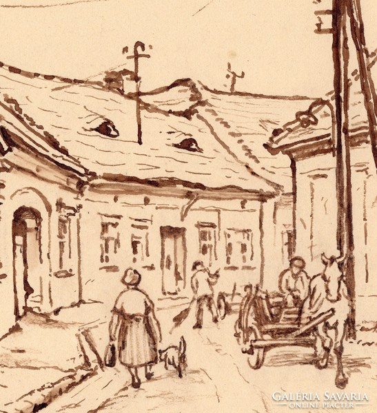Sostarics Lajos (1896-1968): Óbuda, Föld utca (50-es évek)
