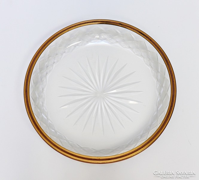 Beautiful serving bowl, crystal, copper, xix. S.