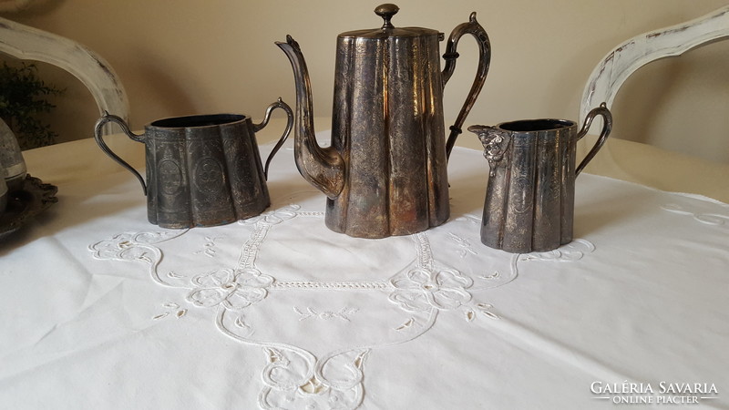 Antique, circa 1900, silver-plated alpaca tea-coffee set