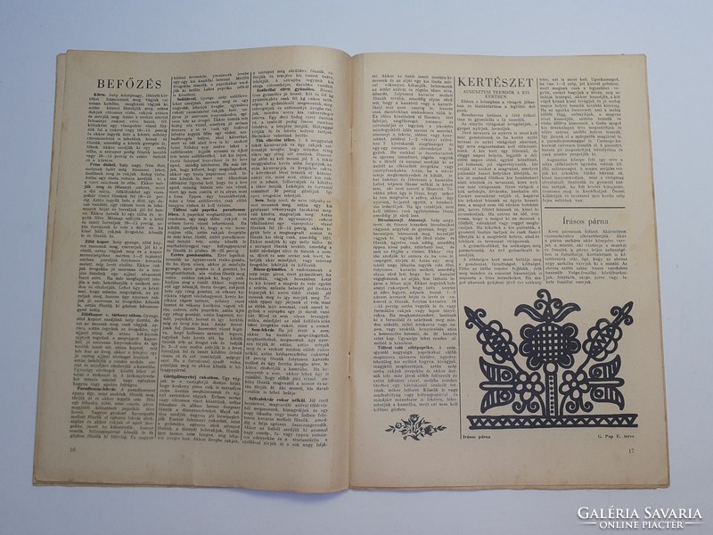 Régi újság 1937 Otthonunk a magyar háziasszony lapja
