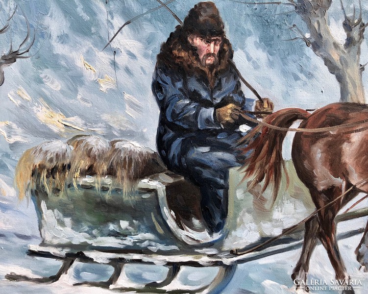 Gábor Irinyi on a sleigh