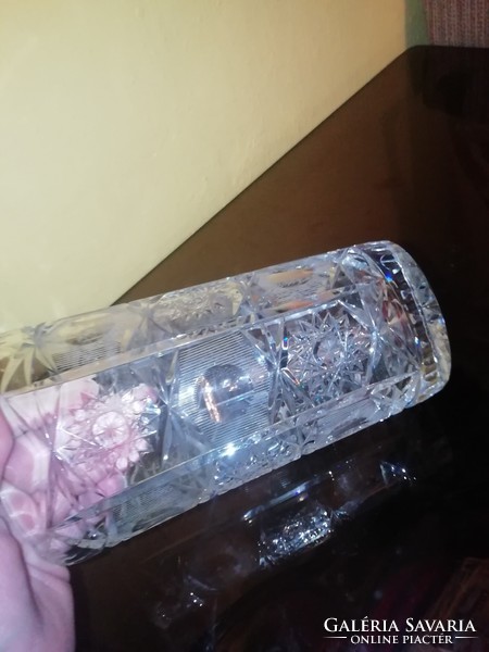 Igazi Antik kristály jó nehéz váza nagyon szép hibátlan állapotban