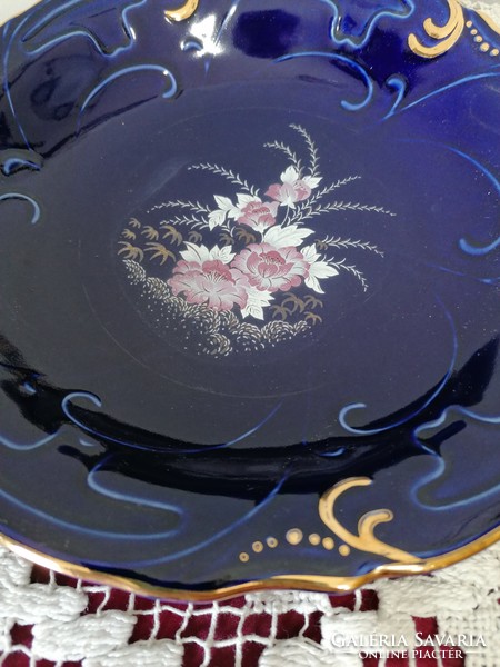 Cobalt blue decorative plate with gold decoration
