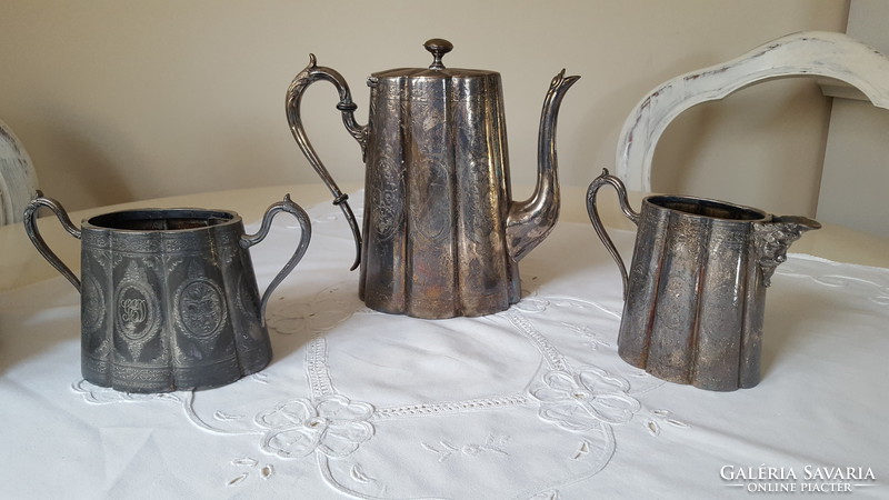 Antique, circa 1900, silver-plated alpaca tea-coffee set