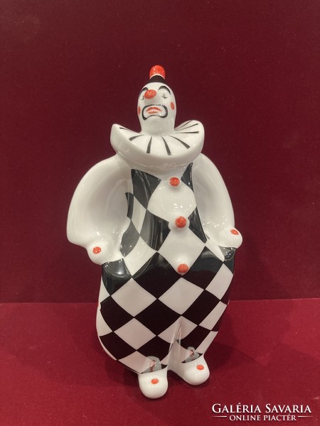Raven house porcelain checkered clown small