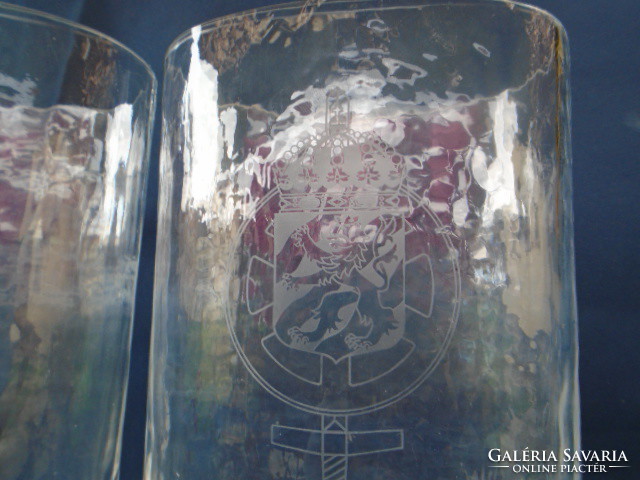 Svéd KIRÁLYI VÁZA PÁR Kosta Boda svéd kézműves üveg vázák, jelzett EGYEDI  RITKASÁG