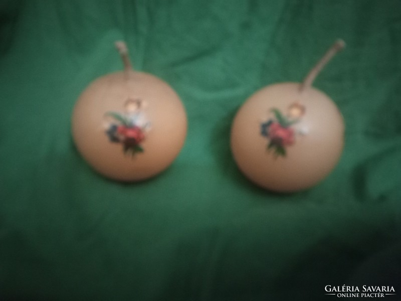 Antique floral spherical candles - 2 pieces