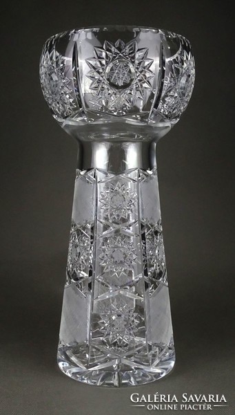 1I571 Régi nagyméretű csiszolt üveg váza 37 cm