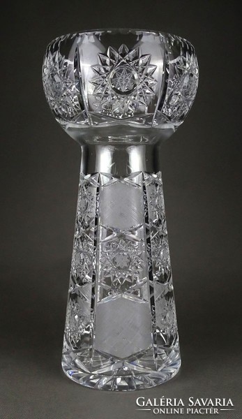 1I571 Régi nagyméretű csiszolt üveg váza 37 cm