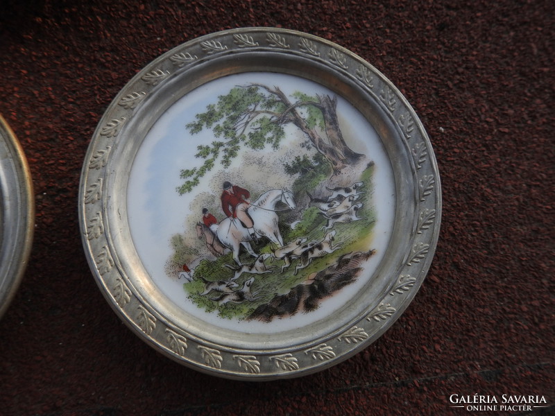 Schwarzenhammer porcelain plate set with zinc rim - 3 pieces!