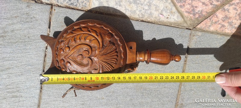 Antique carved water bottle made of wood at least 100 years old!