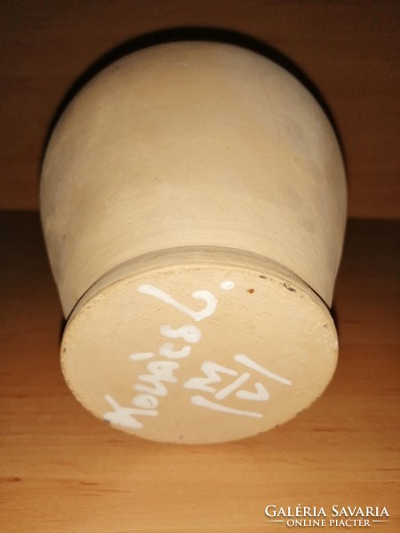 Hódmezővásárhelyi kerámia csörgős csöcsöskorsó 21 cm magas Kovács L (23/d)