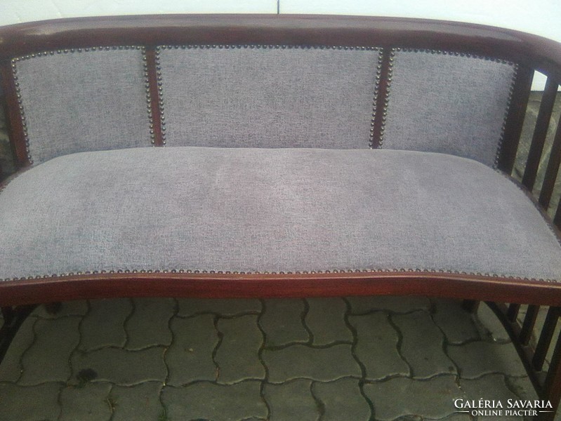 Josef hoffmann sofa, marked: mundus-wien / 1916. (Kohn, thonet)