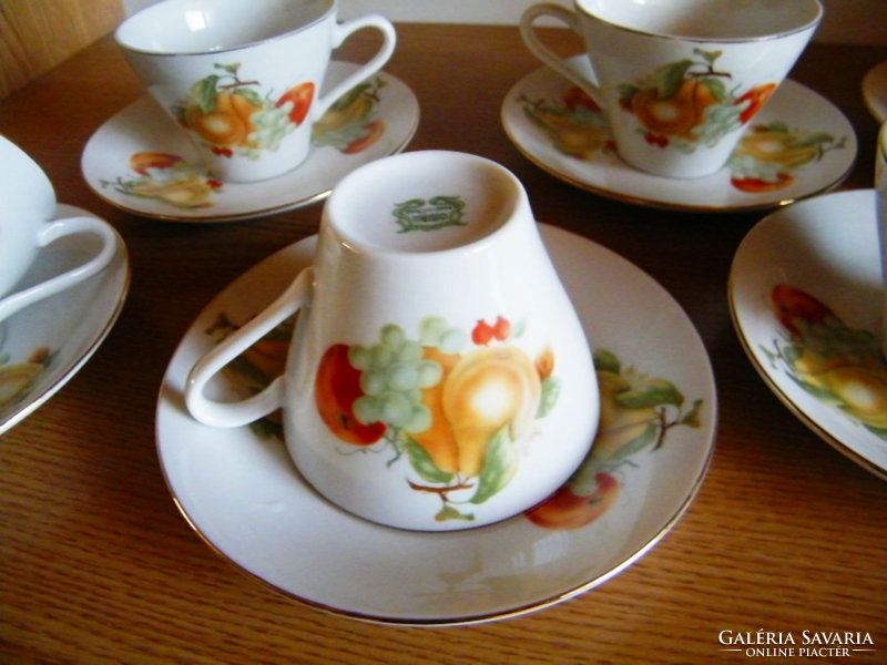 6 Personal fruit pattern cup + saucer x