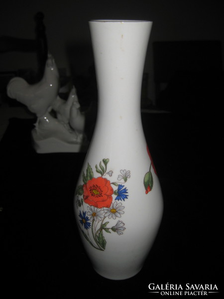 Zsolnay  mezei virágos  váza a 60 - as évekből    , 24 cm