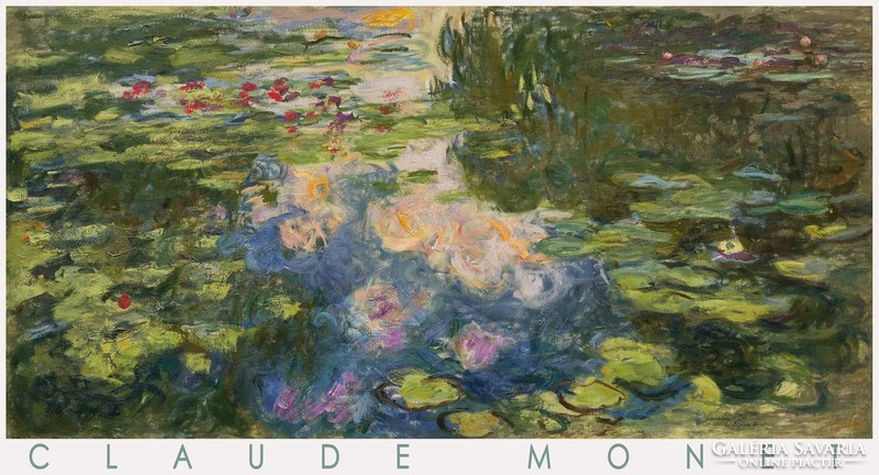 Claude Monet vízililiomos tó Giverny 1919 reprint óriás plakát kert tavirózsa impresszionista tájkép
