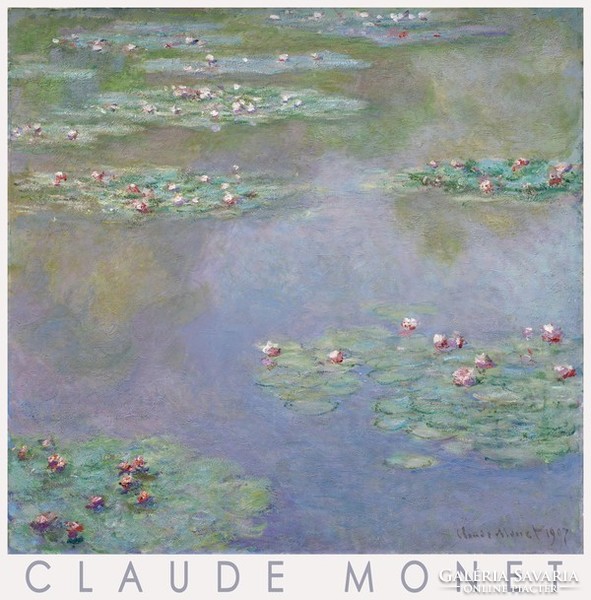 Claude Monet Water Lilies 1907 Impressionist French Painting Poster Reprint Waterlily Lake Landscape