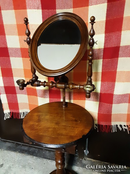 Antique standing toilet mirror.