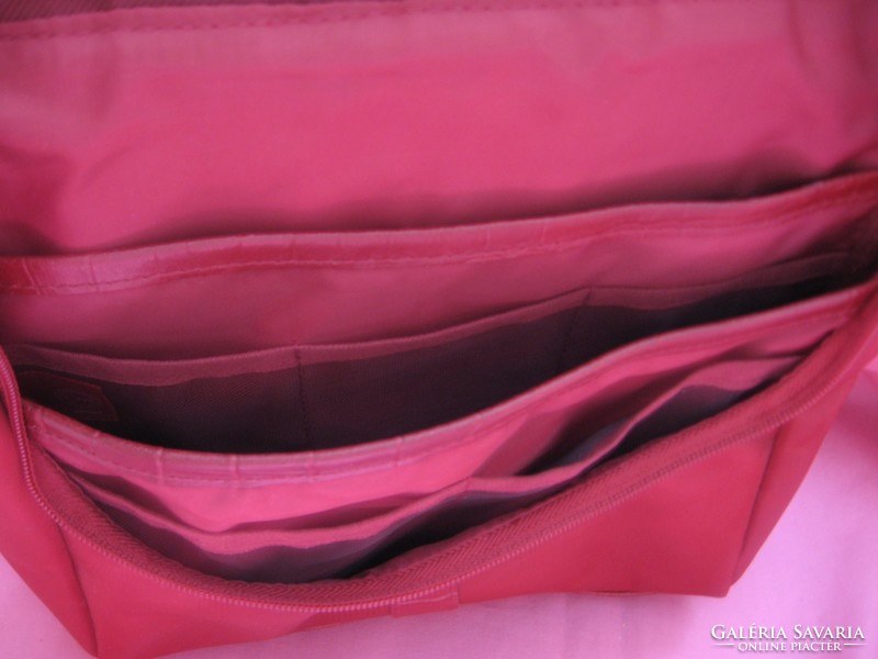 Burgundy silk-snakeskin pattern makeup bag