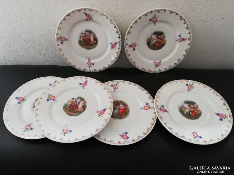 Alt wien scene dessert plates 6 pcs