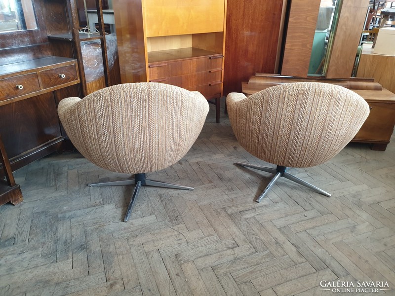 Retro régi fémvázas forgó fotel mid century kagylófotel forgófotel forgó fotel