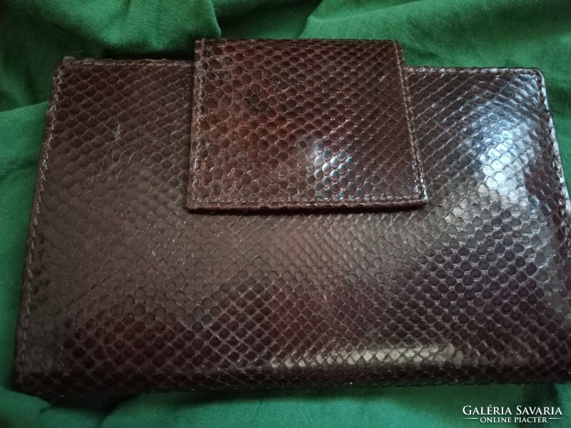 Very good condition brown antique snakeskin bag purse and small wallet