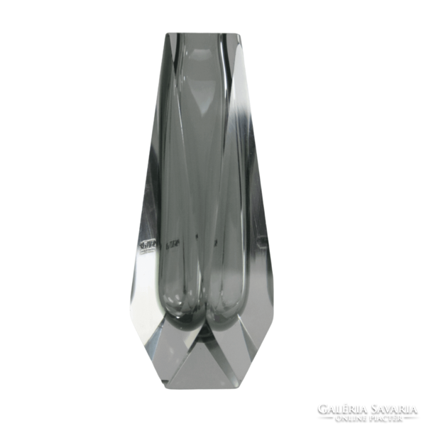 Pagnin&Bon muranoi geometrikus üveg váza 1960-as évekből. Jelzett