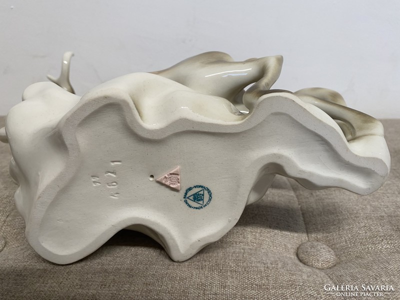 Royal dux porcelain deer and wolf a10