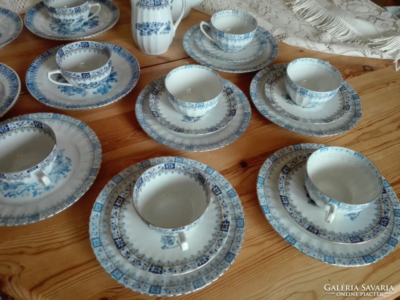 Chronester rare antique 27 pcs. Breakfast set blue, bavaria