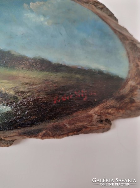 Holland fakéregre festett tájkép