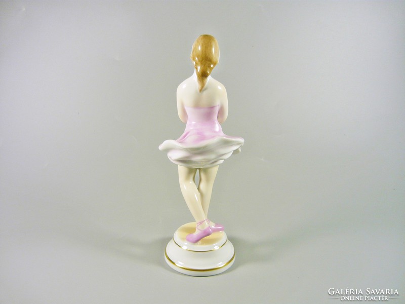 Herend ballerina in pink dress, hand-painted porcelain figurine 18 cm, flawless! (B085)