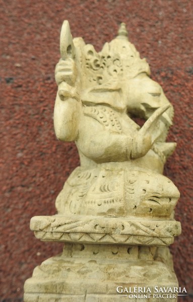 Ganesha filigree oriental wooden sculpture - extraordinary handicraft