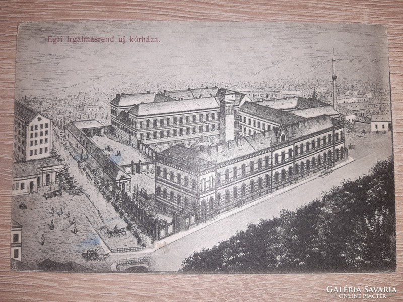 Postcard of the new hospital of the Order of Mercy in Eger, Eger