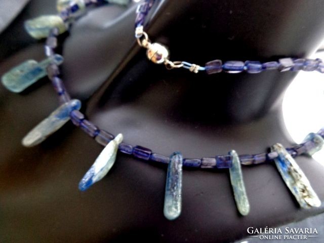 Iolite and kyanite special mineral necklace