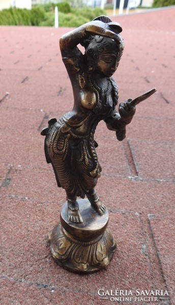 Antique bronze oriental goddess statue