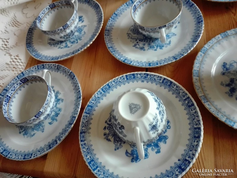 Chronester rare antique 27 pcs. Breakfast set blue, bavaria
